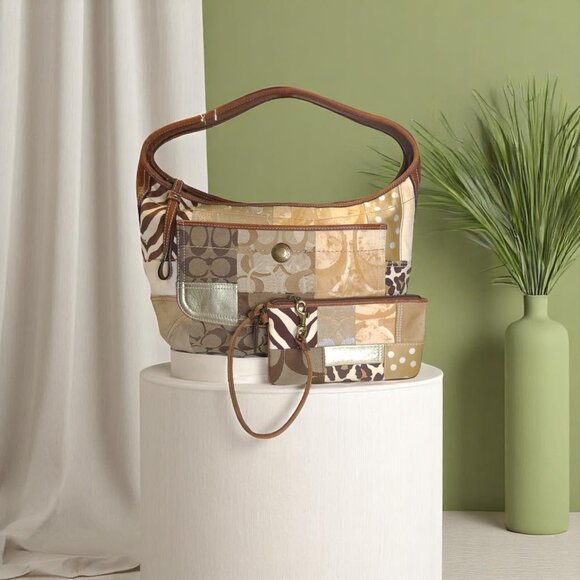 COACH Vintage Y2K Patchwork Ergo Bag & Wristlet  10808 - Picture 1 of 13
